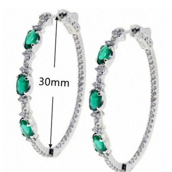 - New Sterling silver diamond earrings - Picture 2 of 2